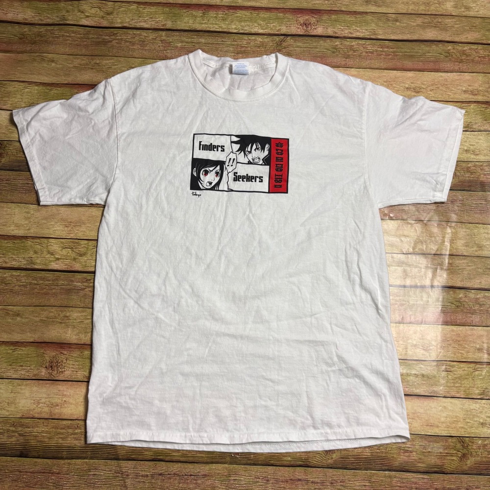 Finders Seekers Anime Manga Graphic T-Shirt White Large